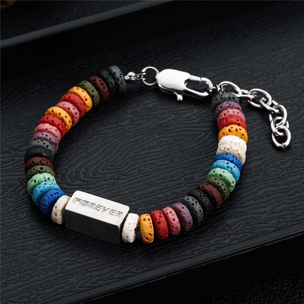 Friendship Bracelet with 6 Colors and Beads